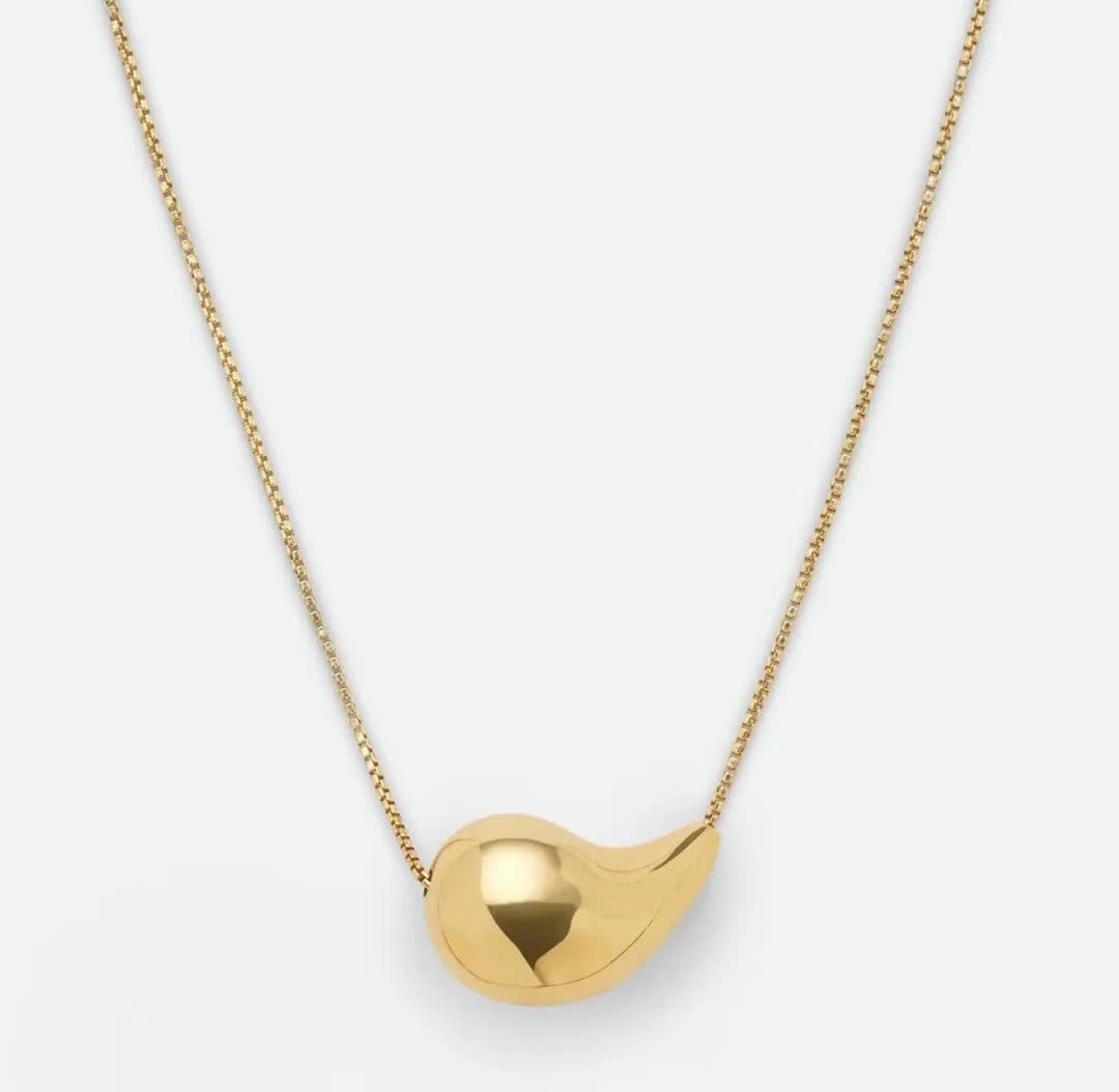 Bottega Veneta Gold Teardrop Pendant Necklace
